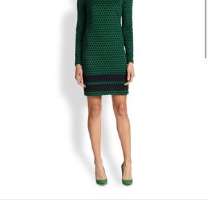Michael Kors green and navy pointe dress